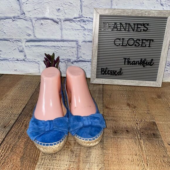 Paloma Blue Bow Suede Espadrilles Flats - Picture 7 of 12